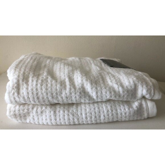 Home Luxury Spa Collection Quick Dry Set of 2 Towels Set Bright White  30"x 54" - Picture 2 of 3